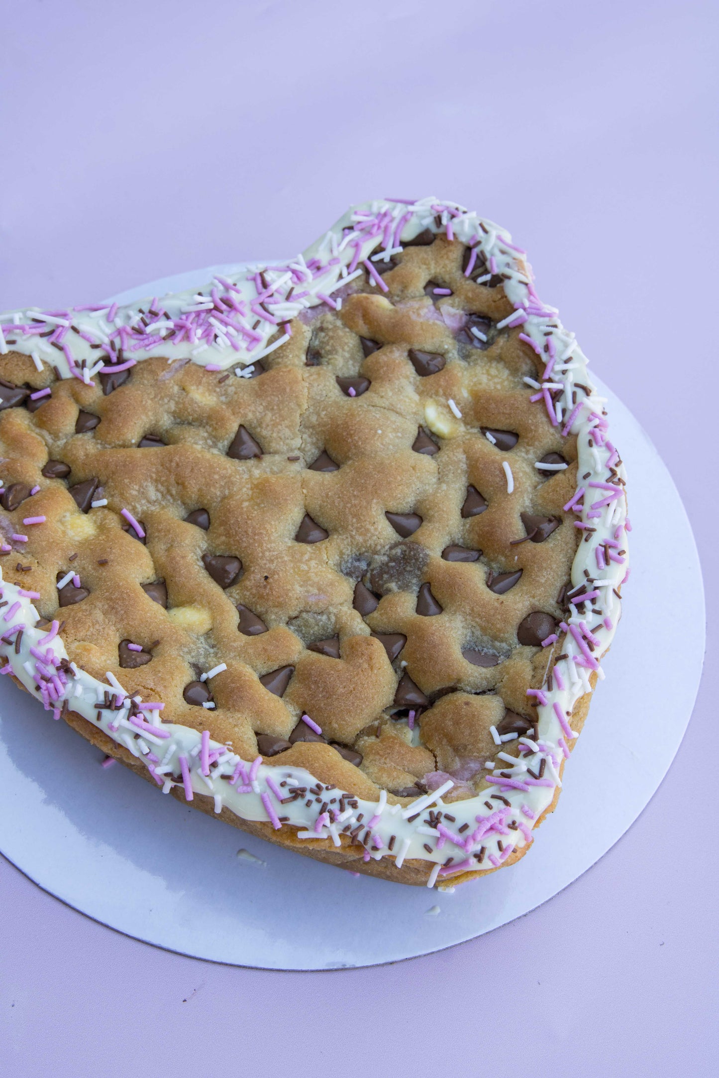 Heart Cookie Pie with personalized text